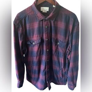 Coasta Oro Overshirt Flannel XL Red Blue Plaid Layering Lumberjack Cozy